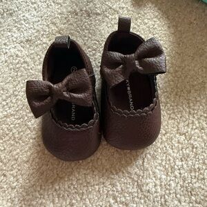 Brown Baby Girl Shoes with Bow